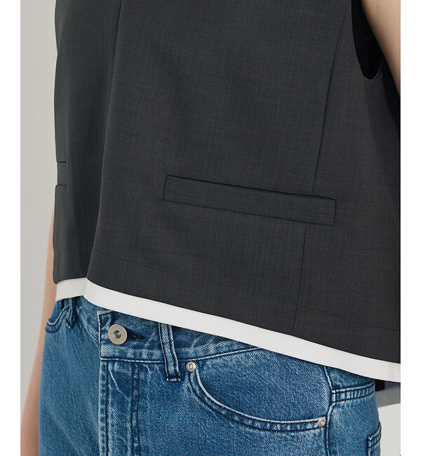 qualite「【接触冷感＆防シワ】ウールライクジレ/セットアップ対応」|ベスト・ジレ|