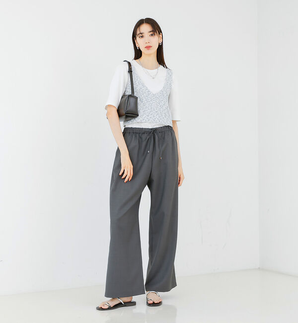 qualite「カスリヤーン畦ニットキャミソール」|キャミソール|