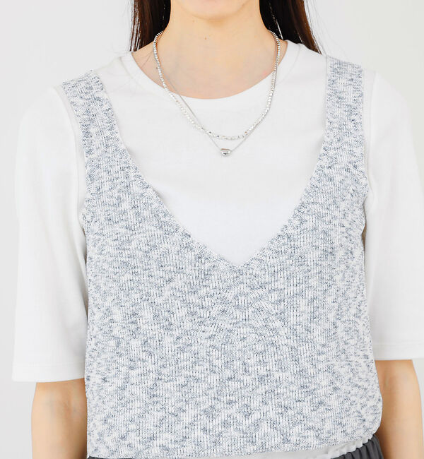 qualite「カスリヤーン畦ニットキャミソール」|キャミソール|