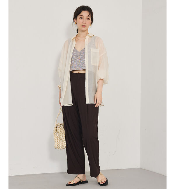 qualite「カスリヤーン畦ニットキャミソール」|キャミソール|