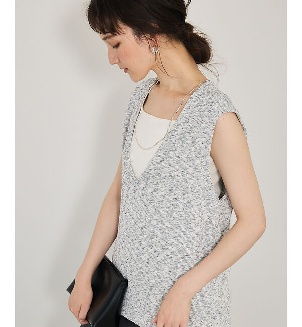 qualite「カスリヤーン畦深Vニット」|ベスト・ジレ|