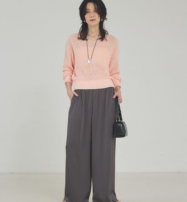 qualite「ブラック残りわずか予約受付中！【接触冷感・吸水速乾】クールサテンパンツ/セットア」|その他|