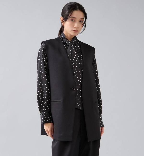 Liesse「ダブルクロスジレ」|ベスト・ジレ|ブラック