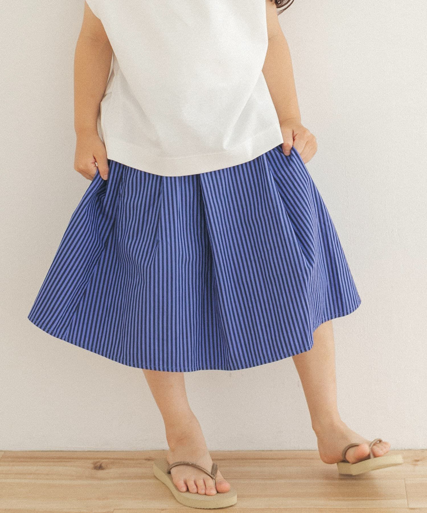 URBAN RESEARCH DOORS「ストライプ後染めフレアスカート(KIDS)」|その他|パープル系その他