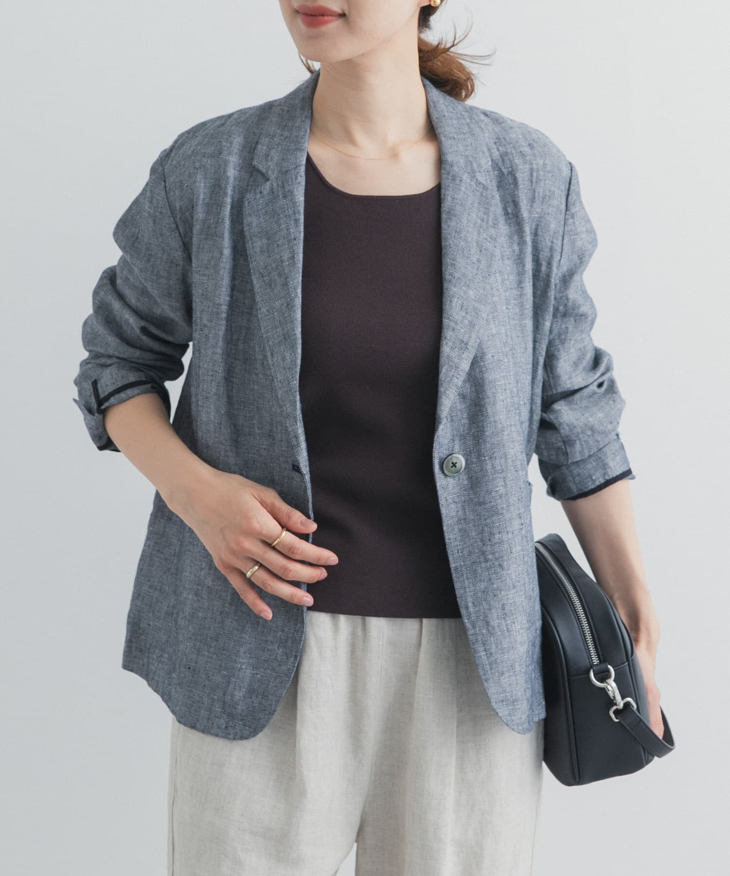 URBAN RESEARCH DOORS「ヘリンボーンリネンジャケット」|その他|