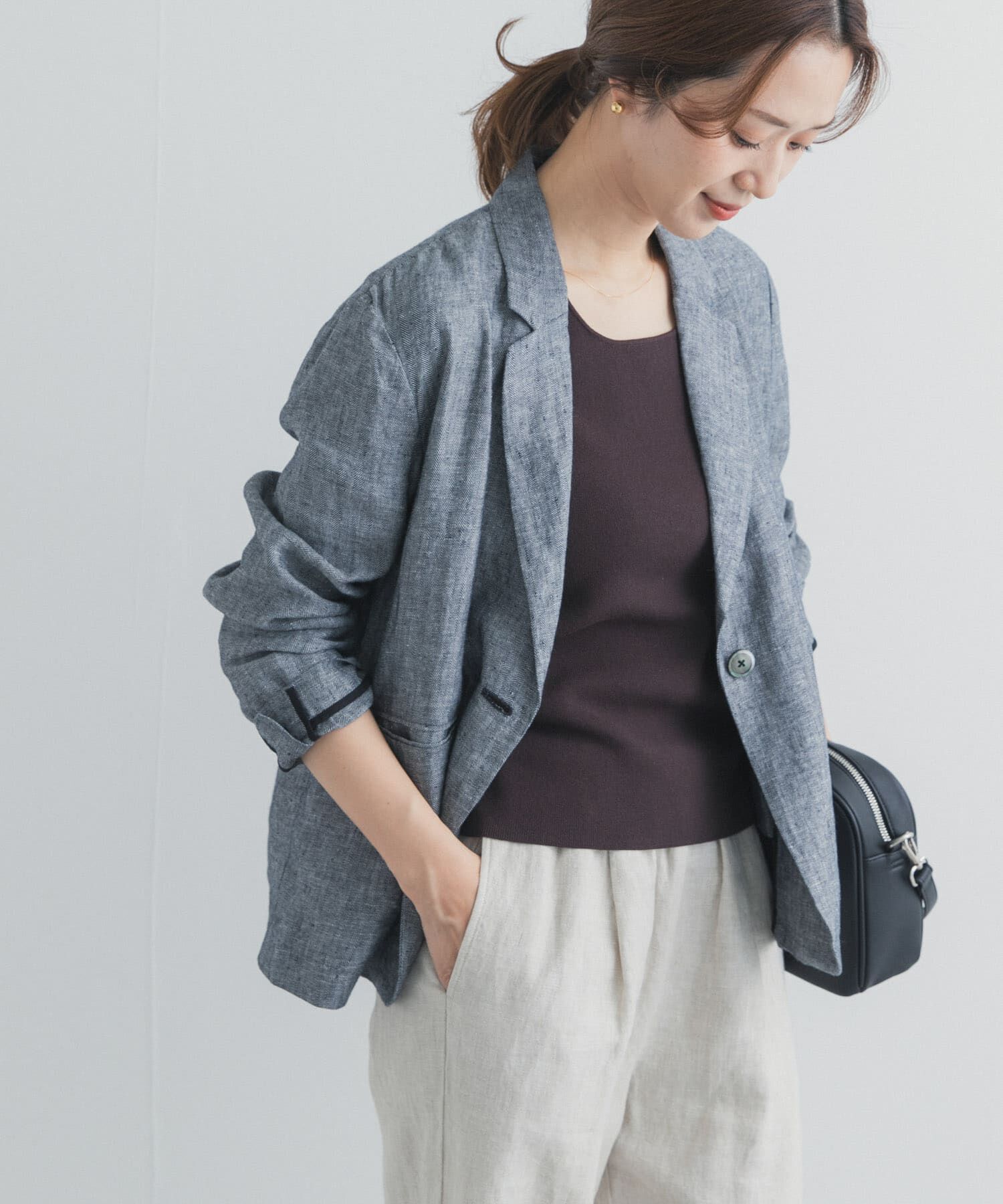 URBAN RESEARCH DOORS「ヘリンボーンリネンジャケット」|その他|