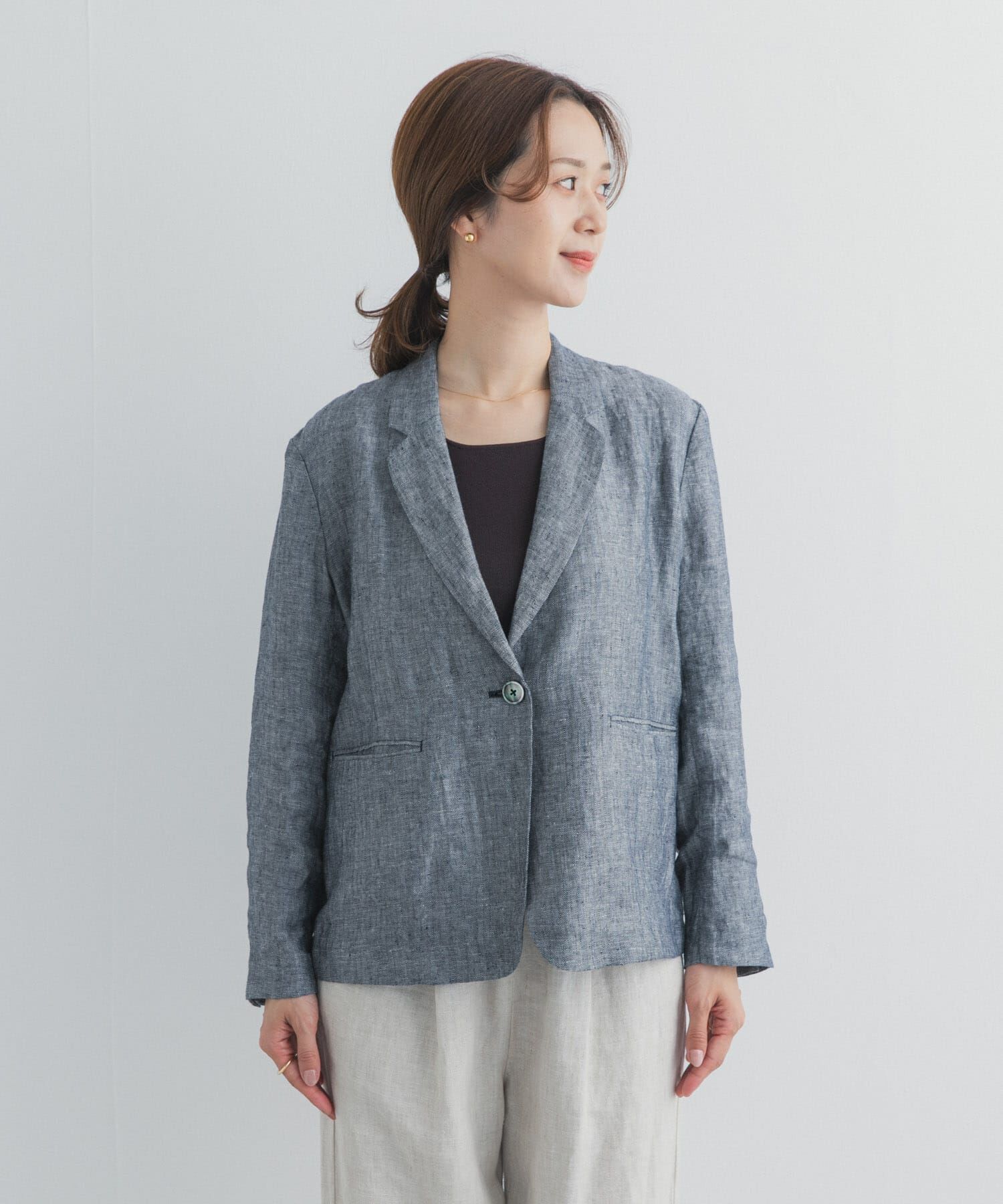 URBAN RESEARCH DOORS「ヘリンボーンリネンジャケット」|その他|