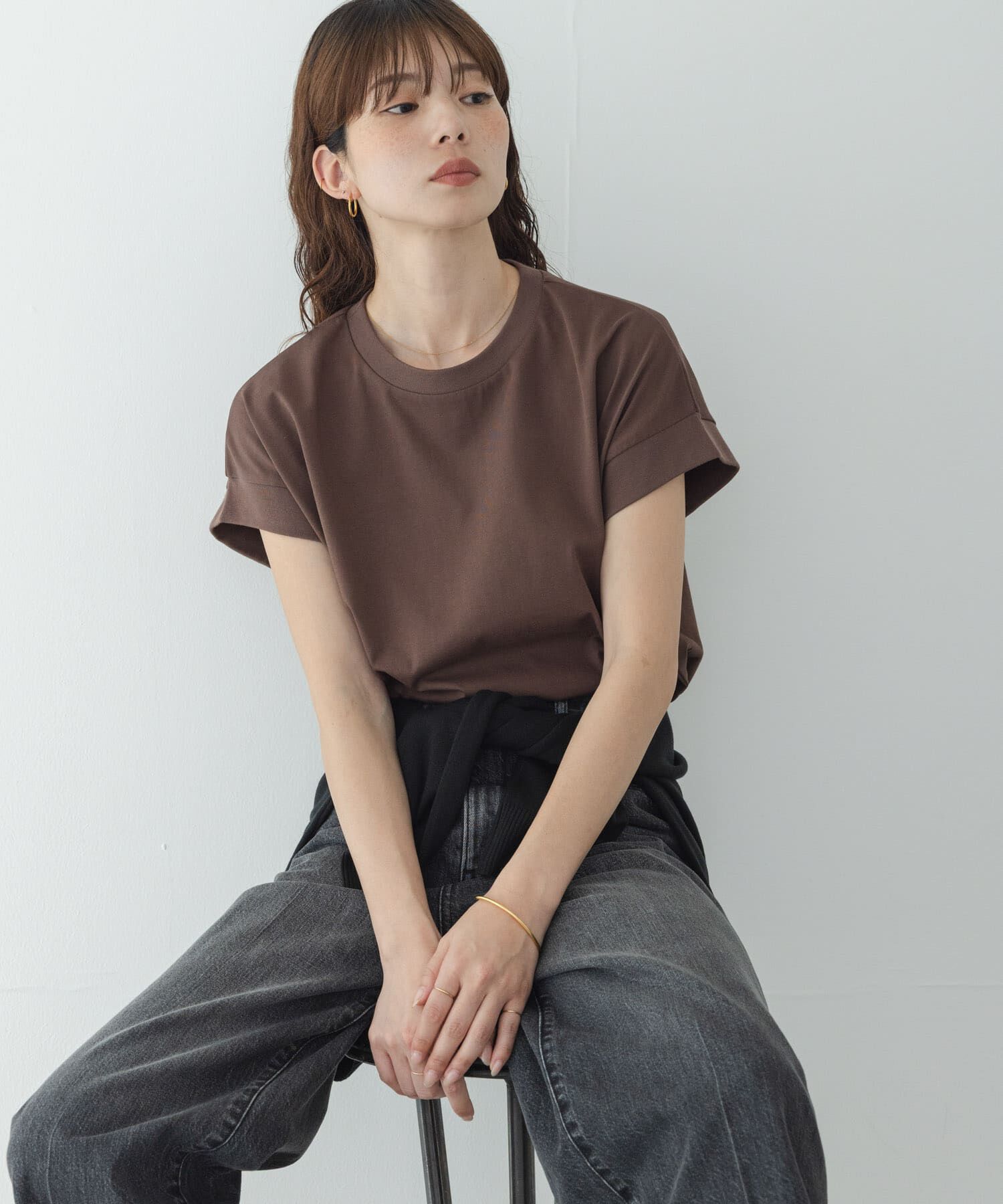 Sonny Label 「UVカットクールタッチフレンチTシャツ」|Tシャツ・カットソー|ブラウン