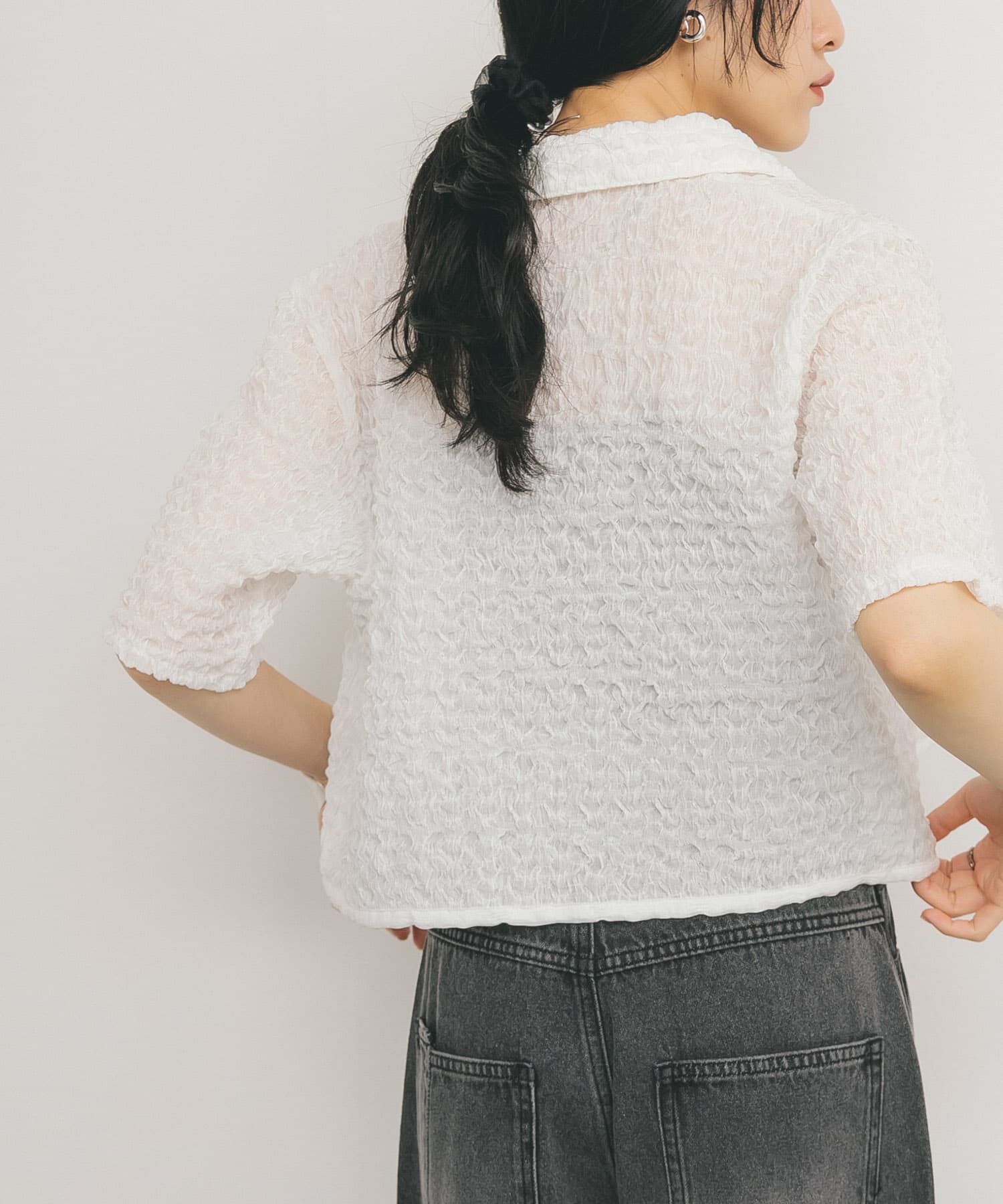  「ポップコーンクロップドシャツ」|シャツ・ブラウス|