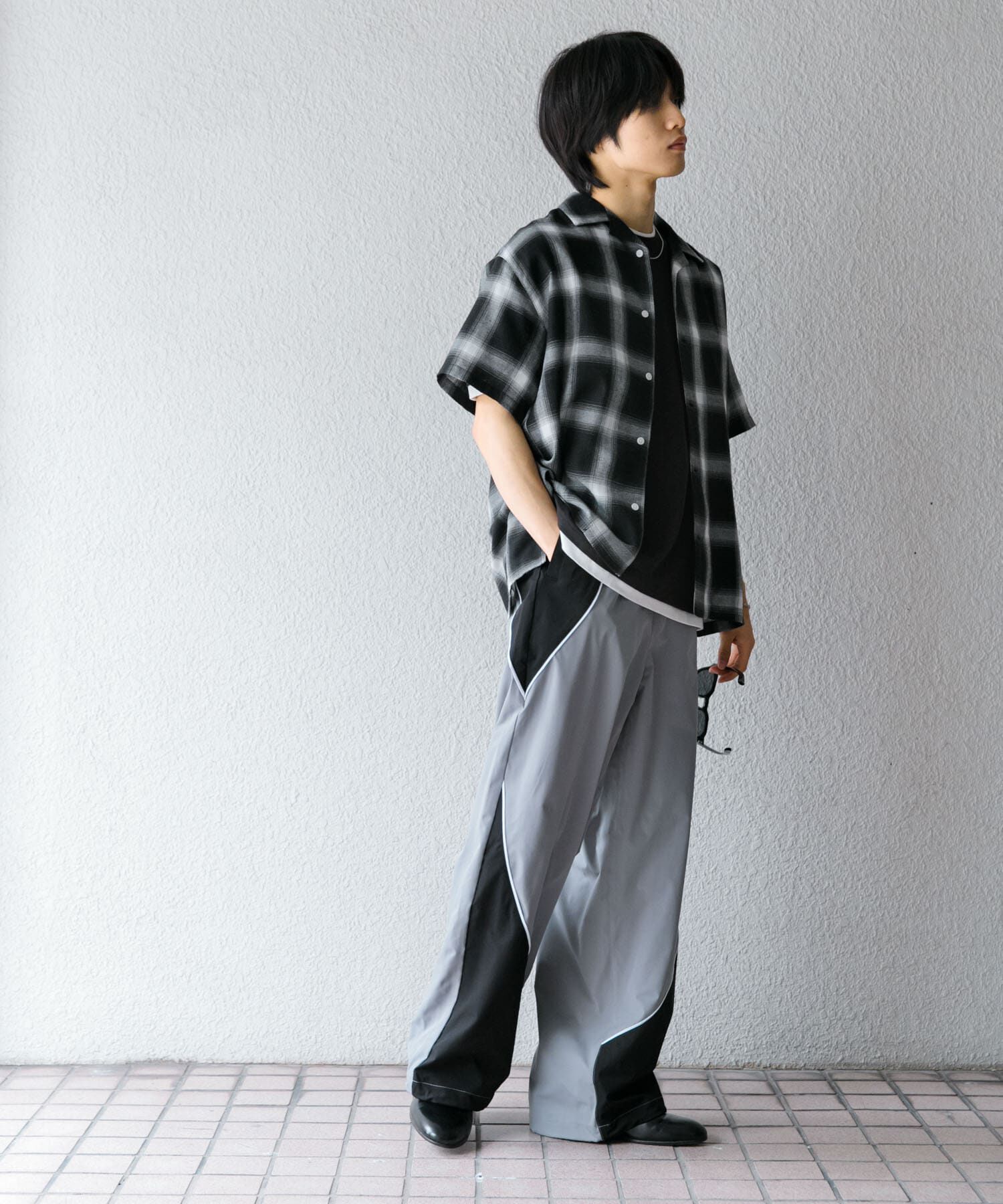 SENSE OF PLACE by URBAN RESEARCH「『Sサイズあり』『ユニセックス』オンブレチェックオープンカラーシャツ」|シャツ・ブラウス|