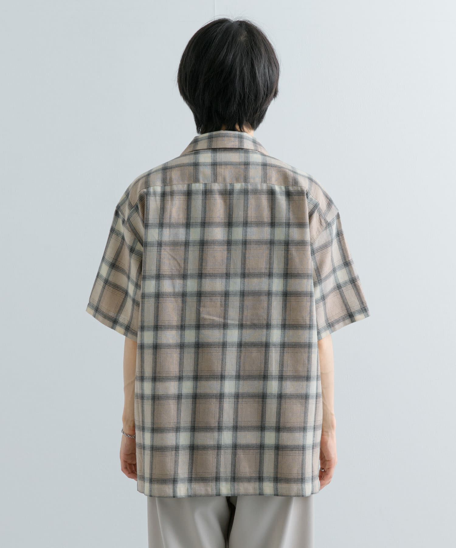 SENSE OF PLACE by URBAN RESEARCH「『Sサイズあり』『ユニセックス』オンブレチェックオープンカラーシャツ」|シャツ・ブラウス|