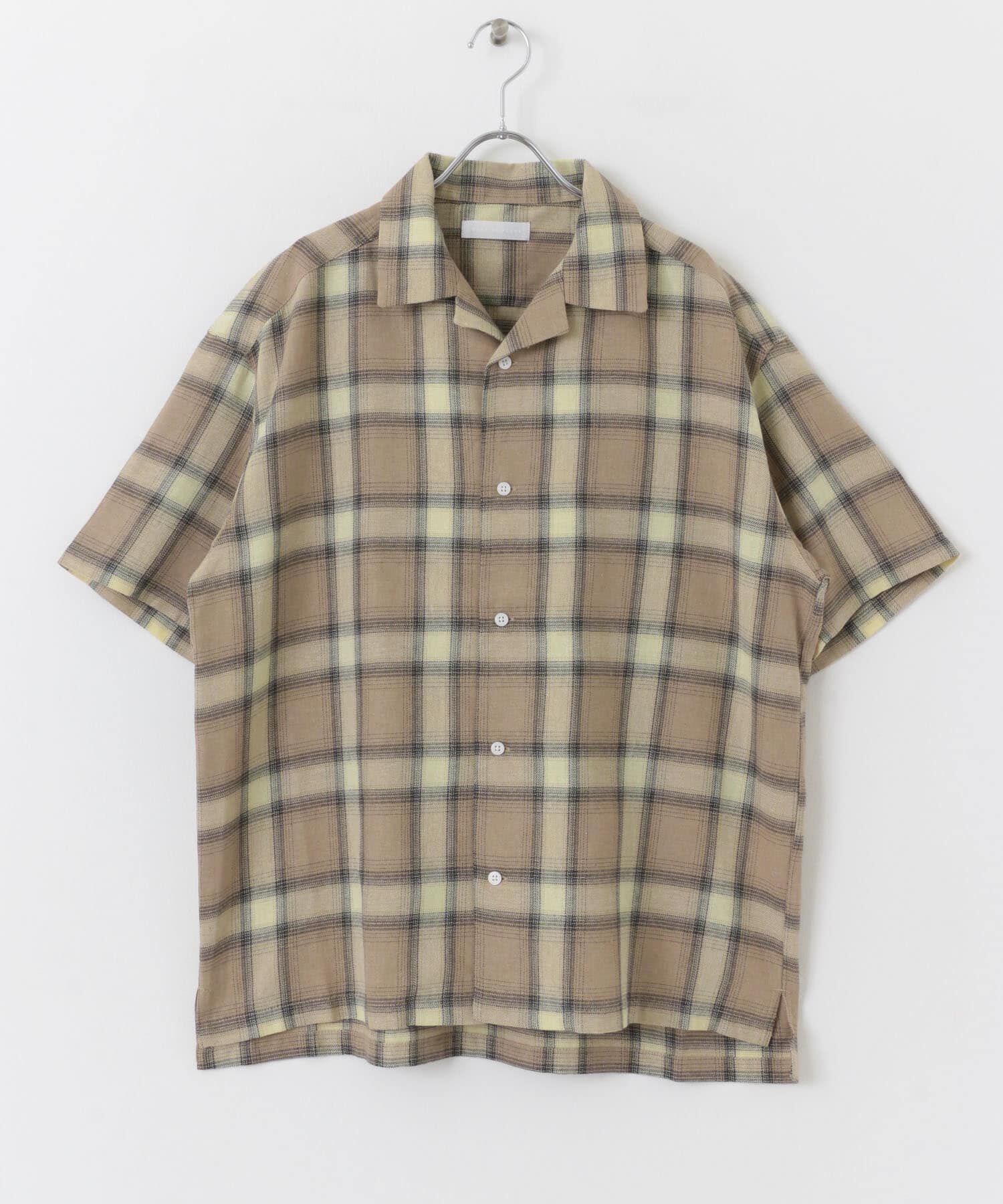 SENSE OF PLACE by URBAN RESEARCH「『Sサイズあり』『ユニセックス』オンブレチェックオープンカラーシャツ」|シャツ・ブラウス|