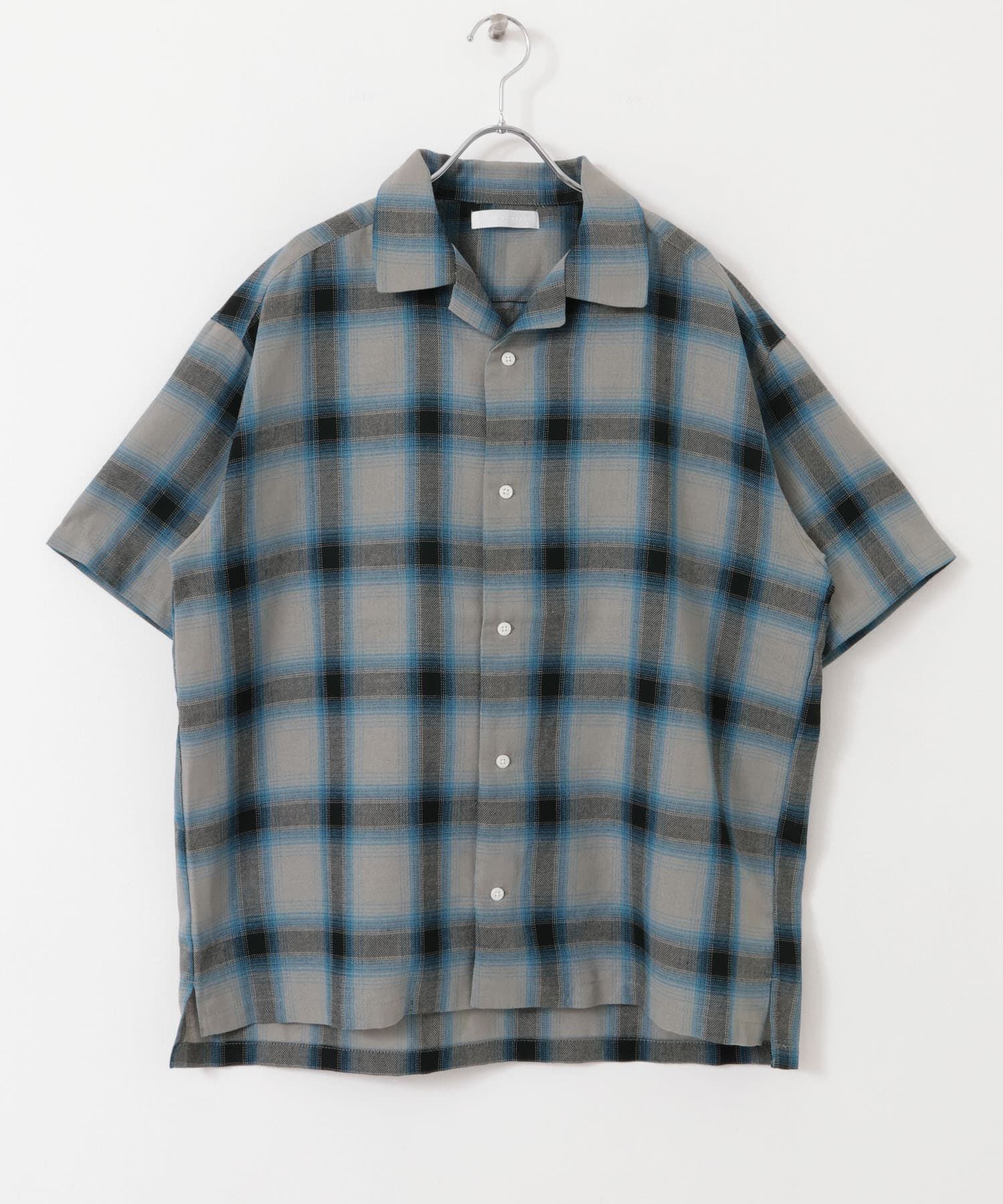 SENSE OF PLACE by URBAN RESEARCH「『Sサイズあり』『ユニセックス』オンブレチェックオープンカラーシャツ」|シャツ・ブラウス|