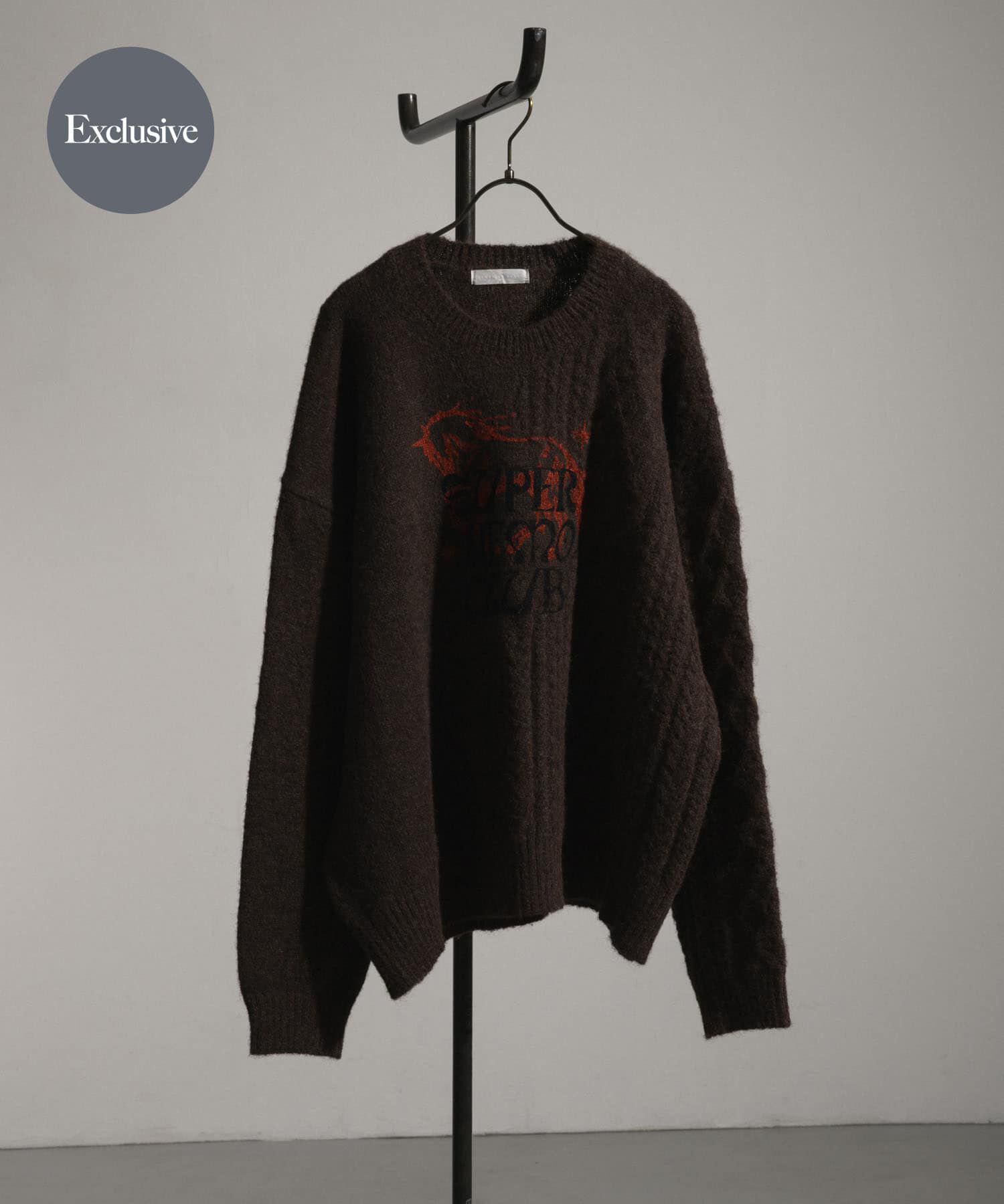 SENSE OF PLACE by URBAN RESEARCH「『別注』SHUHEI KOKI&times;SENSE OF PLACE　プリントニット」|ニット・セーター|ダークブラウン