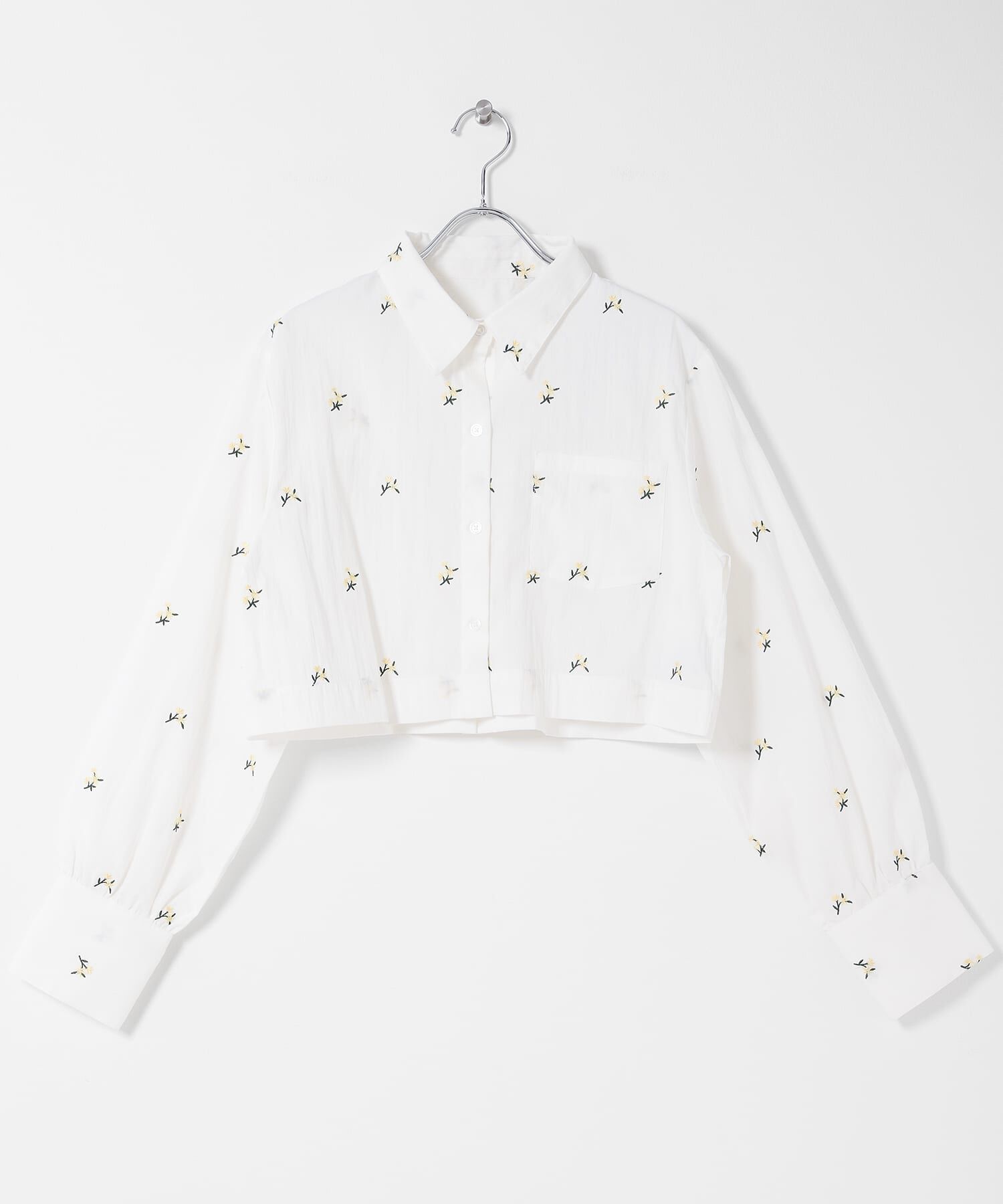 SENSE OF PLACE by URBAN RESEARCH「フラワーエンブロイダリークロップドシャツ」|シャツ・ブラウス|