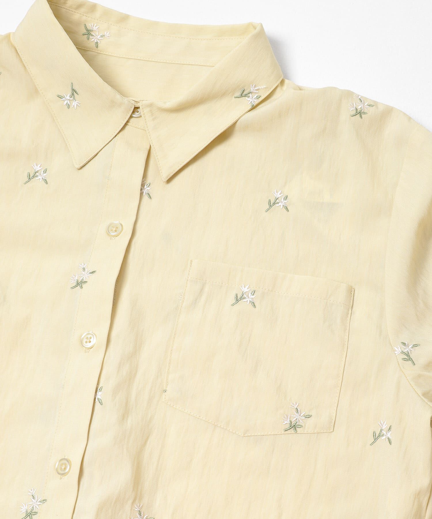 SENSE OF PLACE by URBAN RESEARCH「フラワーエンブロイダリークロップドシャツ」|シャツ・ブラウス|