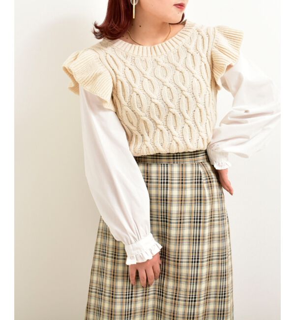 MAJESTICLEGON「2wayケーブルフリルニット」|ニット・セーター|