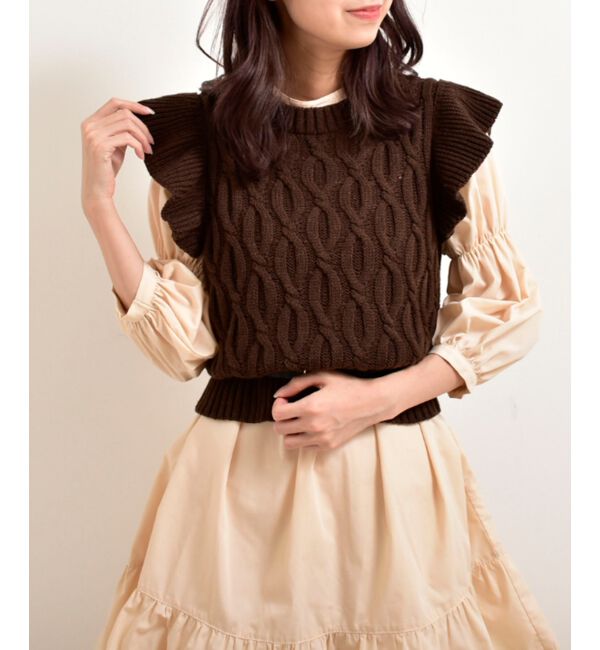 MAJESTICLEGON「2wayケーブルフリルニット」|ニット・セーター|