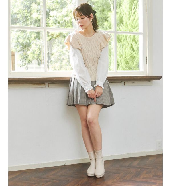 MAJESTICLEGON「2wayケーブルフリルニット」|ニット・セーター|