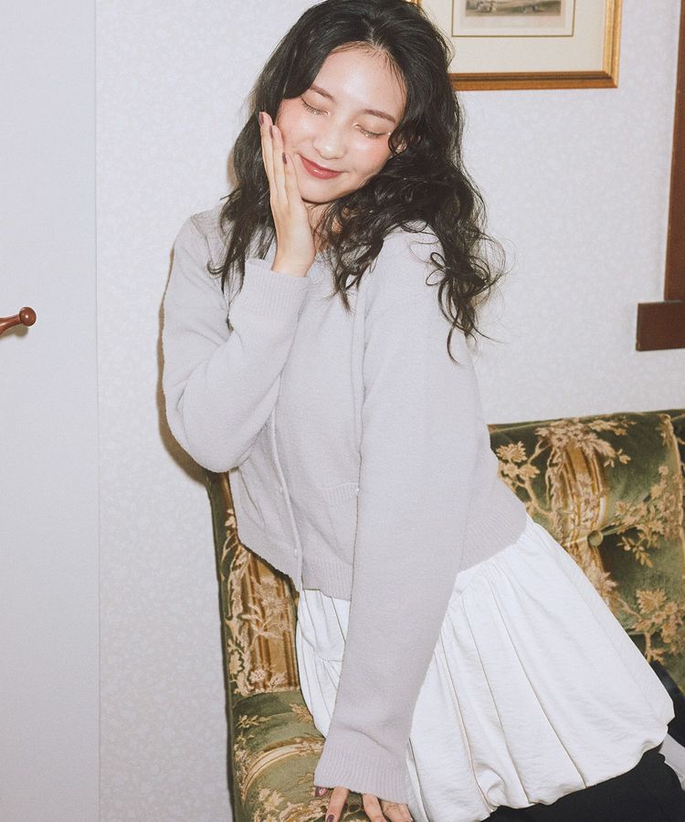 earth music&ecology「パウダーシャギークルーネックカーディガン」|カーディガン|