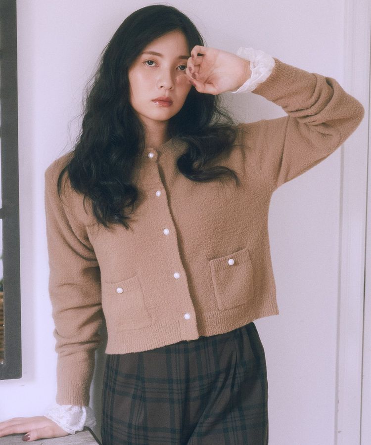 earth music&ecology「パウダーシャギークルーネックカーディガン」|カーディガン|