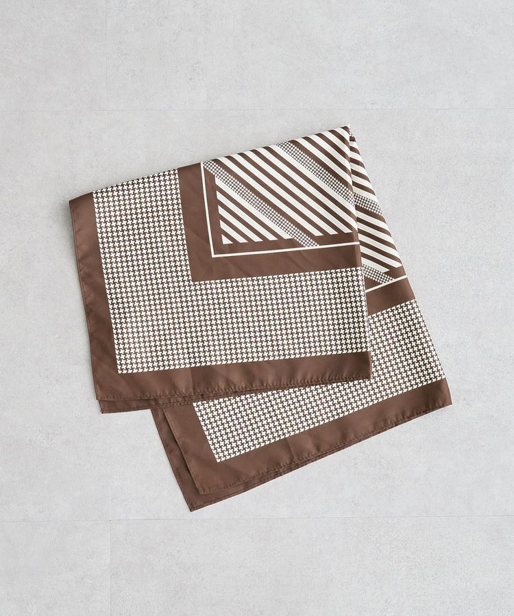 Green Parks「70cm 幾何学柄スカーフ」|その他|Brown