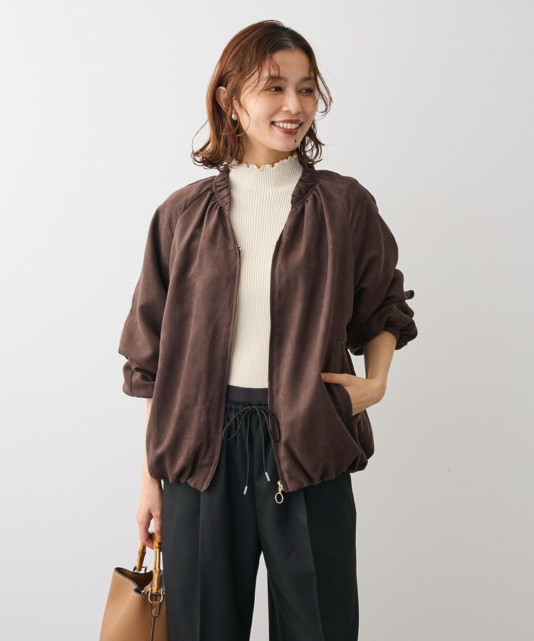 Green Parks「スウェードライクギャザーブルゾン」|ブルゾン・スタジャン|