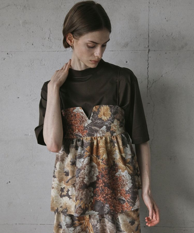 GARAGE OF GOOD CLOTHING「【日本製】ダークフラワープリントキャミビスチェ」|ベスト・ジレ|