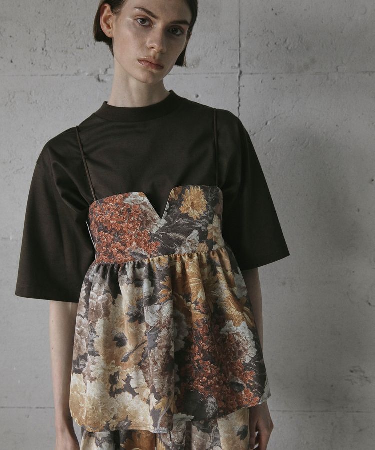 GARAGE OF GOOD CLOTHING「【日本製】ダークフラワープリントキャミビスチェ」|ベスト・ジレ|