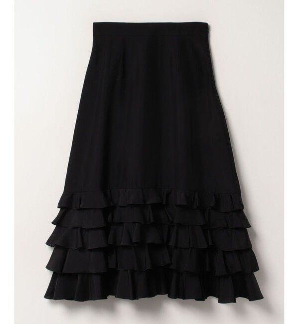 LOULOU WILLOUGHBY「【LOULOU WILLOUGHBY】シルク羽二重スカート」|スカート|ブラック