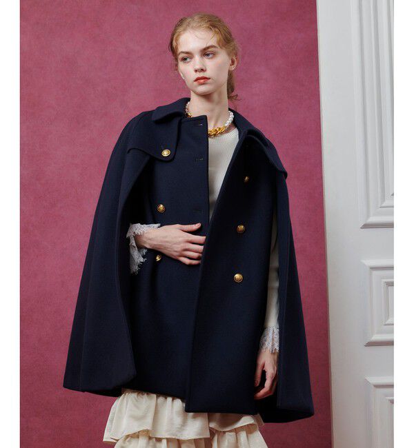 LOULOU WILLOUGHBY「【LOULOU WILLOUGHBY】シャルムビーバーケープコート」|その他|ネイビー