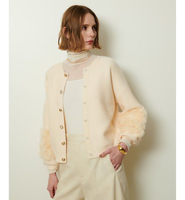 allureville「ラビットカフクレイジー釦2WAYプルオーバー」|ニット・セーター|