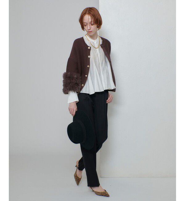 allureville「ラビットカフクレイジー釦2WAYプルオーバー」|ニット・セーター|