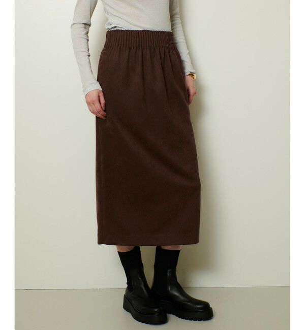 allureville「フェイクスエードスカート」|スカート|ブラウン