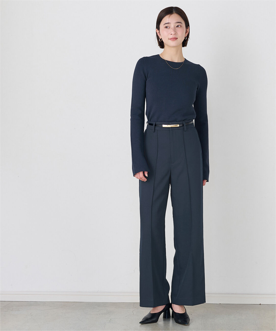 ur's「【小林有里さんコラボアイテム】ピンタックセンタープレスワイドパンツ」|スラックス|