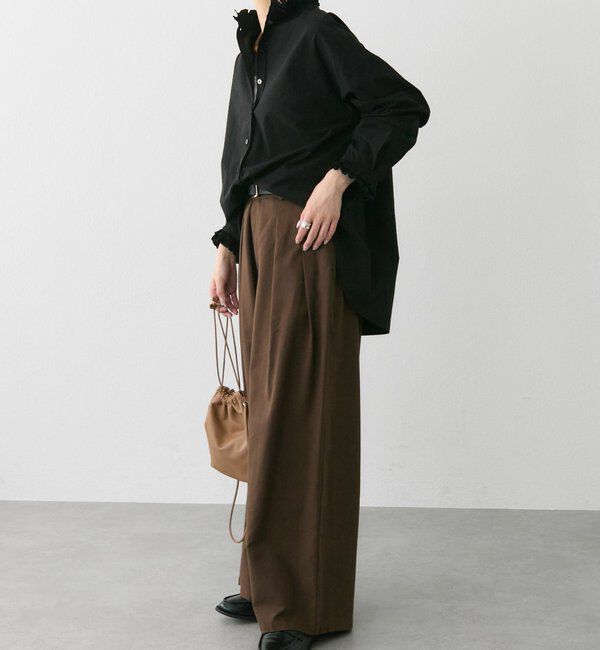  「コットンレーヨンツータックワイドパンツ」|その他|