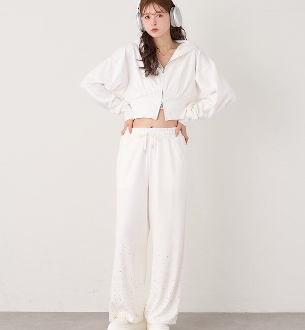  「セットアップ対応／裾ビジューカットパンツ」|その他|