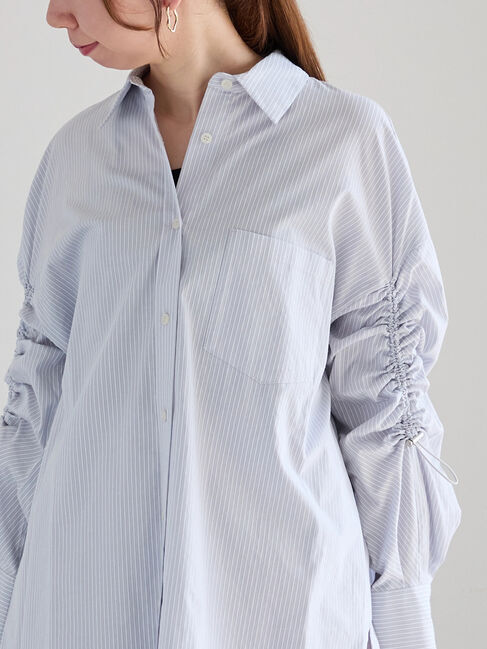 Te chichi「ドロストスリーブストライプシャツ《2025spring catalog item》」|シャツ・ブラウス|グレー