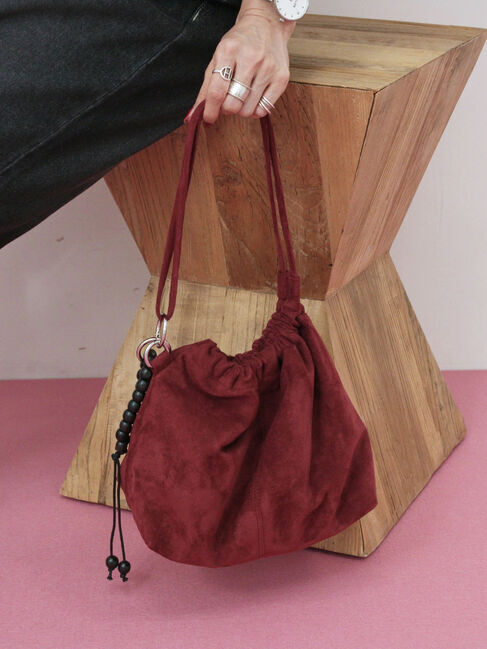 Samansa Mos2 blue「スエードショルダーバッグ」|その他|ボルドー