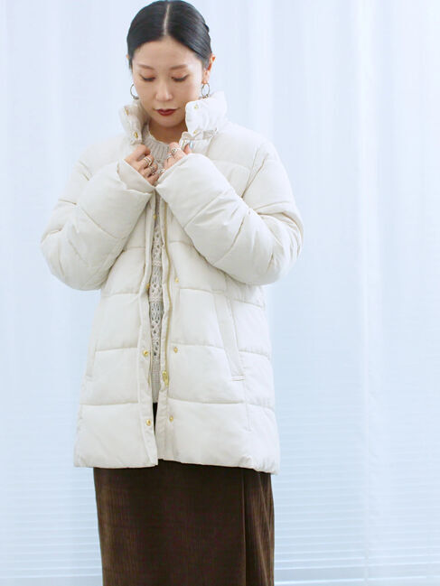 Samansa Mos2 blue「スタイルアップパデットコート」|その他|