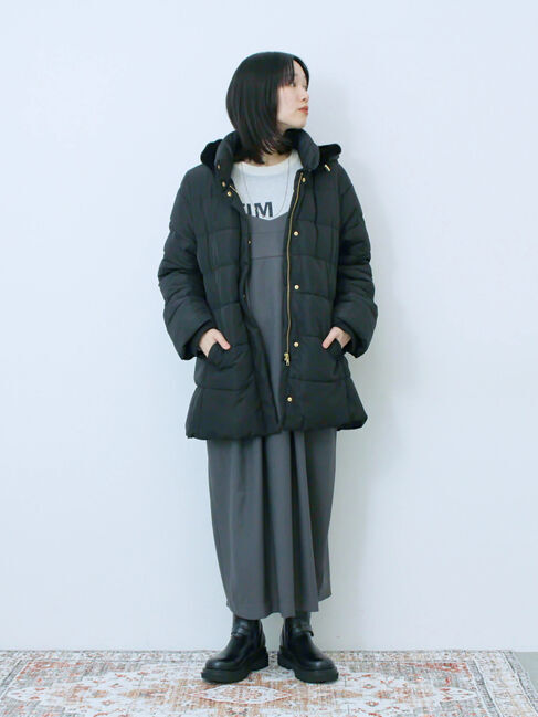 Samansa Mos2 blue「スタイルアップパデットコート」|その他|