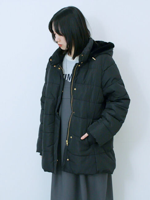 Samansa Mos2 blue「スタイルアップパデットコート」|その他|