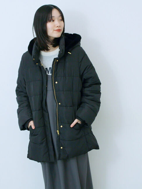 Samansa Mos2 blue「スタイルアップパデットコート」|その他|