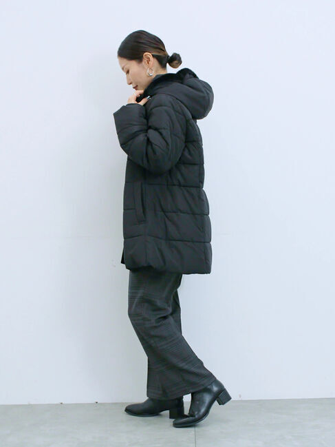 Samansa Mos2 blue「スタイルアップパデットコート」|その他|