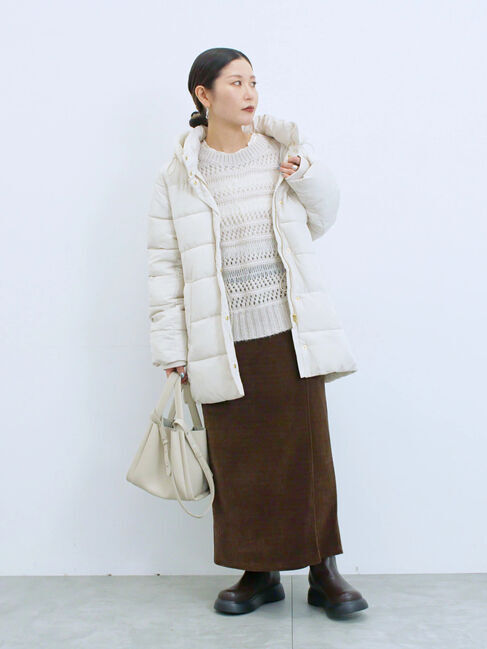 Samansa Mos2 blue「スタイルアップパデットコート」|その他|