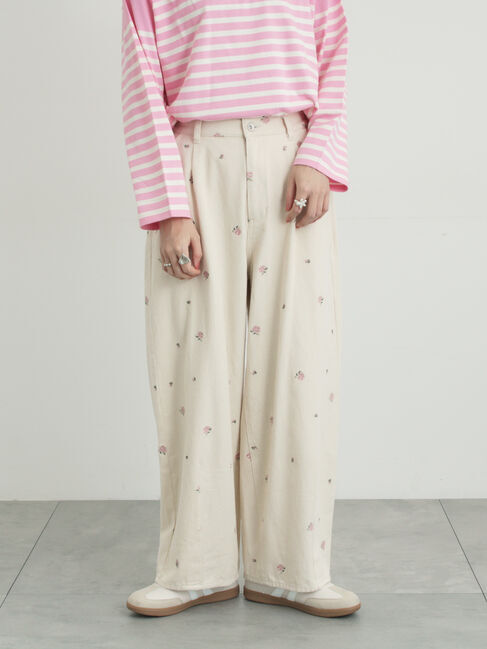 Samansa Mos2「《新色追加》【オーガニックコットン】デニムバレルパンツ」|その他|キナリ