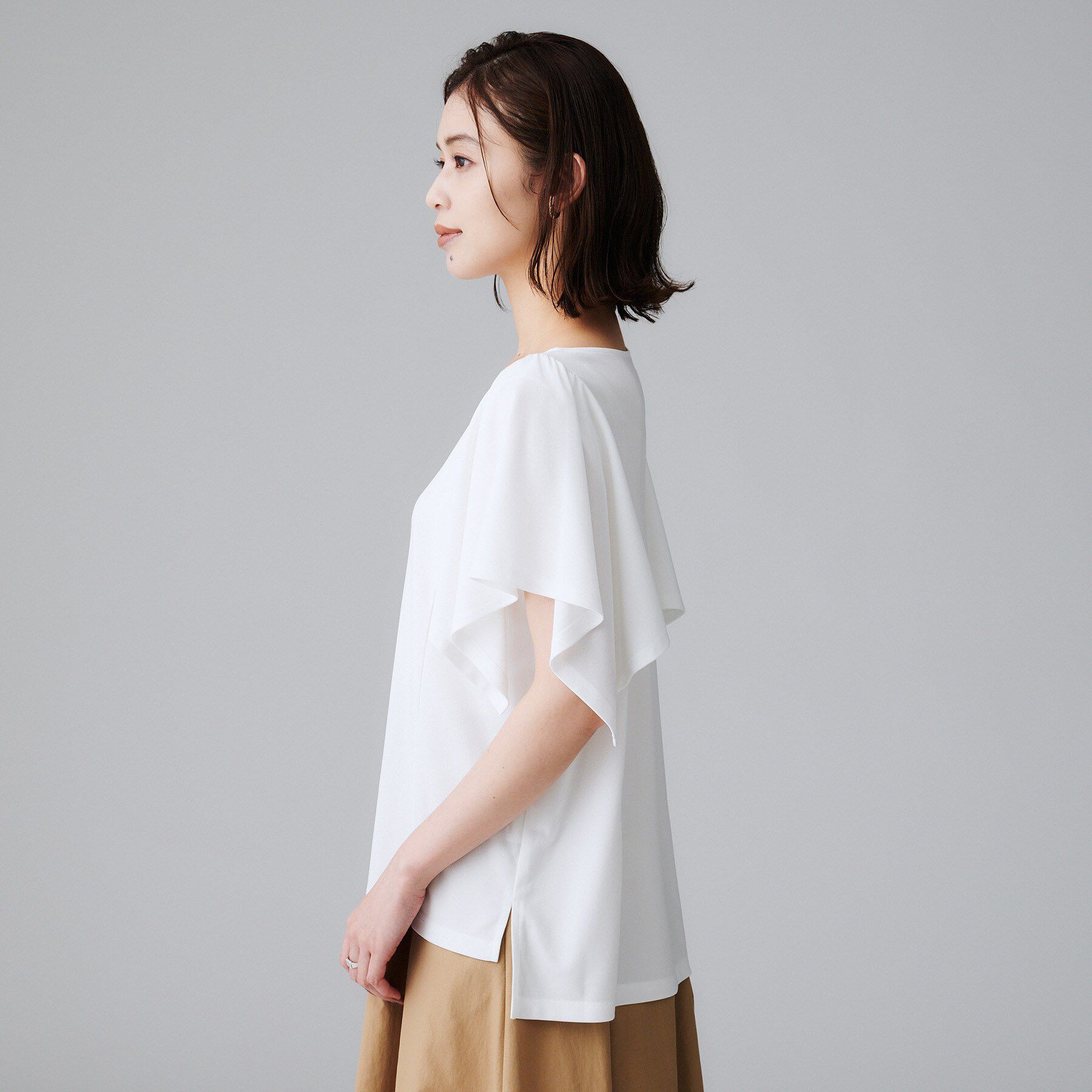 UNTITLED「【きれいめ／接触冷感／日本製】ハンカチスリーブプルオーバー」|Tシャツ・カットソー|