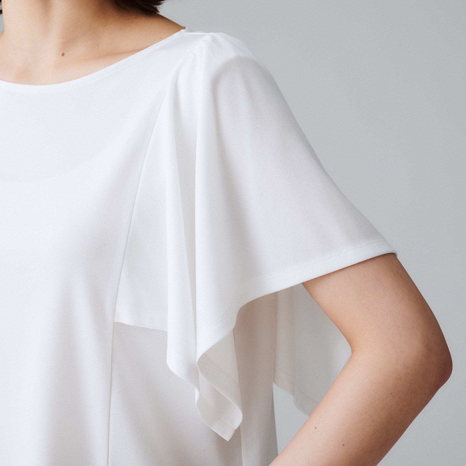 UNTITLED「【きれいめ／接触冷感／日本製】ハンカチスリーブプルオーバー」|Tシャツ・カットソー|