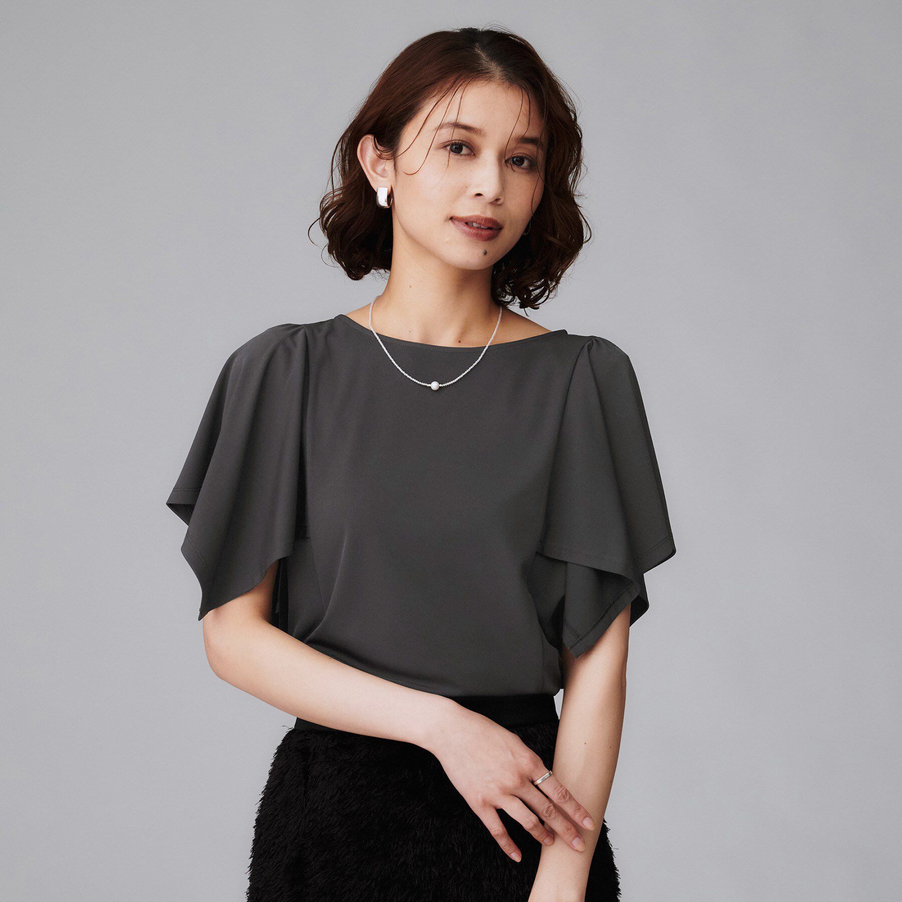 UNTITLED「【きれいめ／接触冷感／日本製】ハンカチスリーブプルオーバー」|Tシャツ・カットソー|