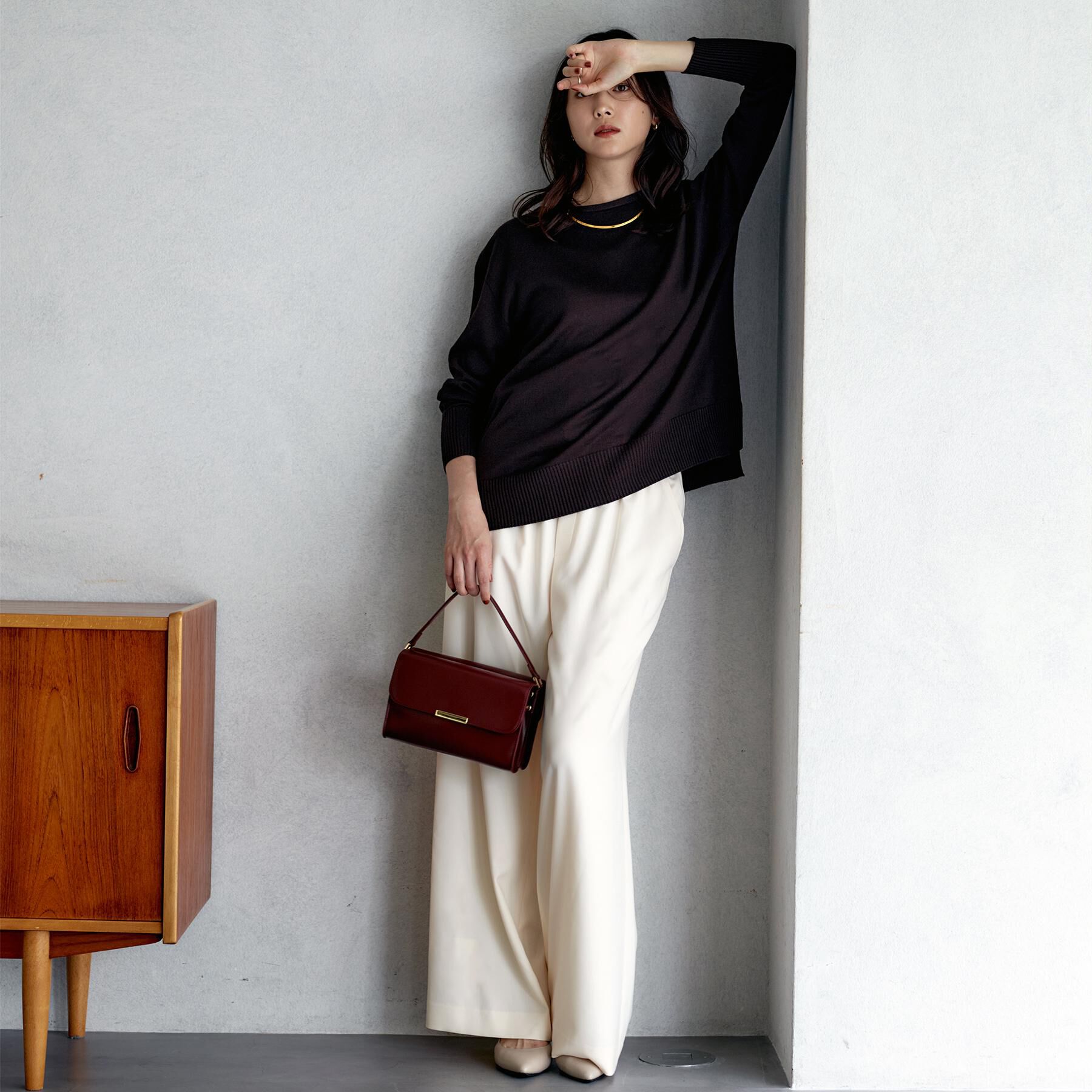 UNTITLED「【洗える/ワイド/ウエストゴム】ストレッチドロストパンツ」|その他|